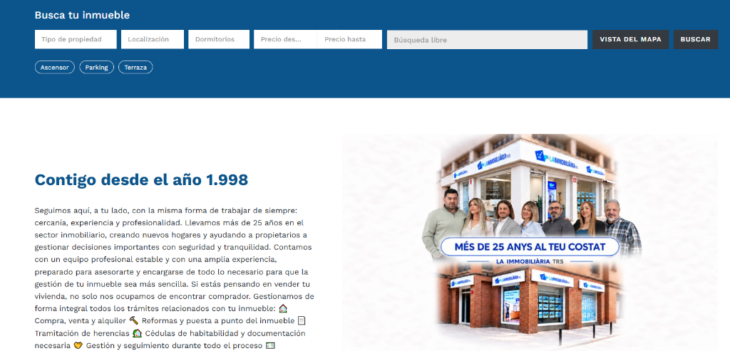 Equipo profesional y oficinas de La Immobiliària TRS en Terrassa